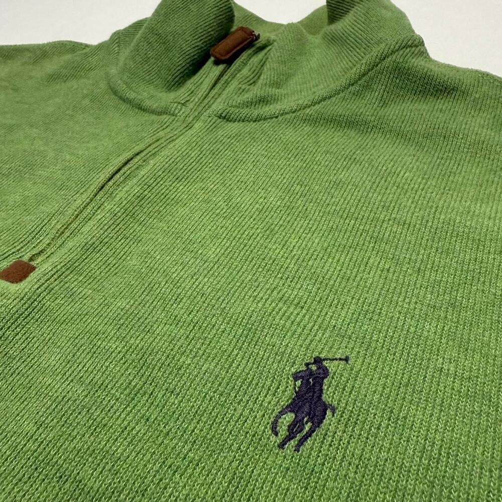 Polo Ralph Lauren Green Quarter Zip Sweater Size L - Picture 2 of 7